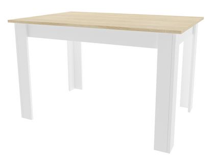 Table Np 120x80 Chêne Sonoma + Blanc 128x7x82