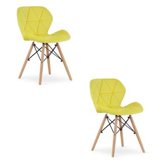 Chaise Lago Velours - Jaune X 2 46x46x52