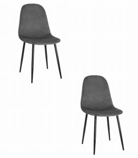 Chaise Como - Velours Gris Foncé X 2 60x50x50