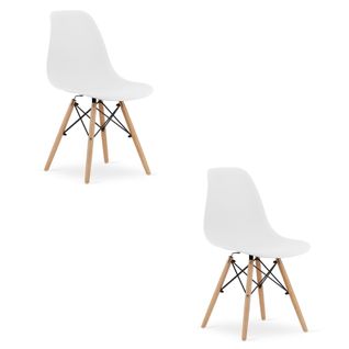 Chaise Osaka Blanc/pieds Naturels X 2 46x46x52