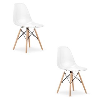 Chaises Osaka Transparentes / Pieds En Bois Naturel X 2 46x46x52