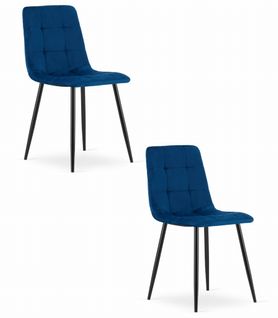 Chaise Kara - Velours Bleu Marine X 2 60x50x50