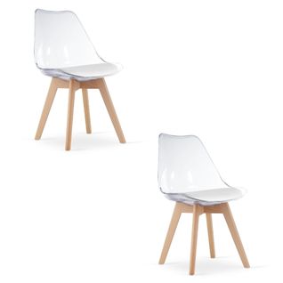 Chaise Mark - Transparentes / Pieds En Hêtre Naturel X 2 61x40x50