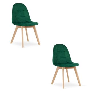 Chaise Bora - Velours Vert Foncé X 2 61x40x50