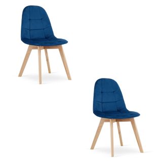 Chaise Bora - Velours Bleu Marine X 2 61x40x50