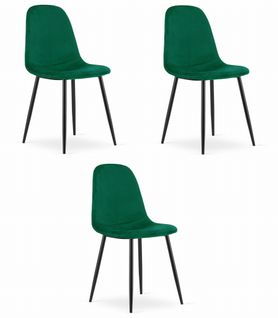 Chaise Como - Velours Vert Foncé X 3 61x45x65