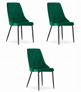 Chaise Imola - Velours Vert Foncé X 3 83x73x50