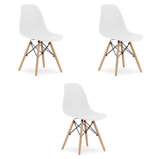 Chaise Osaka Blanc/pieds Naturels X 3 61x40x50