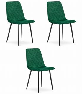 Chaise Turin - Velours Vert Foncé X 3 67x58x59