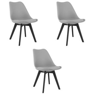 Chaises Mark - Grises / Pieds Noirs X 3 60x50x50