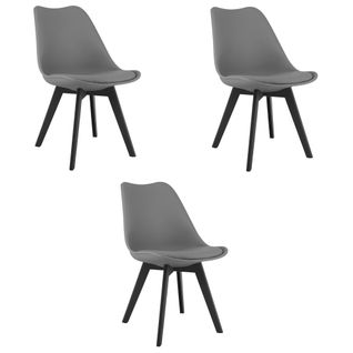 Chaise Mark - Gris Graphite/pieds Noirs X 3 60x50x50