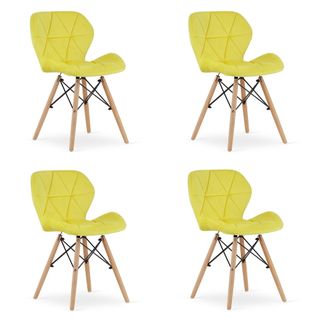 Chaise Lago Velours - Jaune X 4 60x50x50