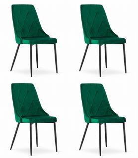 Chaise Imola - Velours Vert Foncé X 4 83x73x50