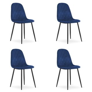 Chaise Asti - Velours Bleu Marine X 4 61x45x65