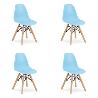 Chaise Zubi - Bleu, Lot De 4 41x26x33