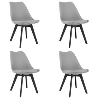 Chaises Mark - Grises / Pieds Noirs X 4 60x50x50