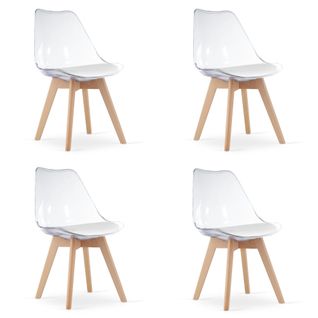Chaise Mark - Transparentes / Pieds En Hêtre Naturel X 4 60x50x50