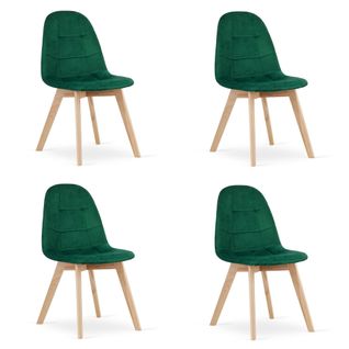 Chaise Bora - Velours Vert Foncé X 4 60x60x55
