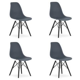 Chaise Osaka Gris Ardoise Foncé/pieds Noirs X 4 61x52x41