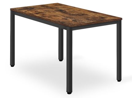 Table Tessa 120 Cm X 60 Cm - Rustique / Pieds Noirs 128x10x68