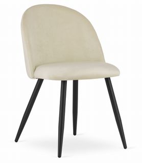 Chaise Bello - Velours Beige/pieds Noirs X 1 60x50x40