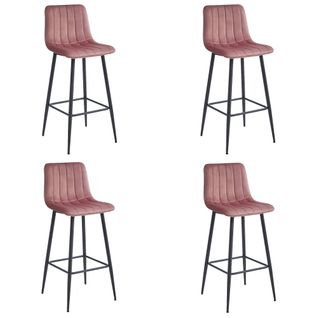 Hoker Pozza - Velours Rose Foncé/pieds Noirs X 4 73x46x62