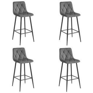 Hoker Nado - Velours Gris Foncé / Pieds Noirs X 4 73x62x46