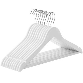 Cintres Bois Blanc 10 Pièces - 36x7x33