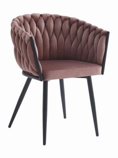 Chaise Orion - Velours Rose Foncé / Piètement Noir X 1 60x55x60