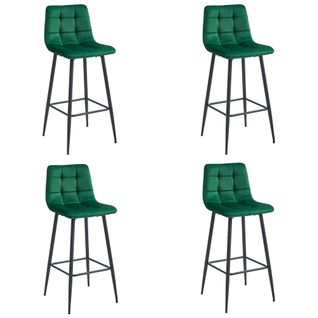 Hoker Arceto - Velours Vert Foncé / Pieds Noirs X 4 73x46x62