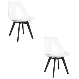 Chaise Mark - Transparentes/pieds Noirs X 2 61x40x50