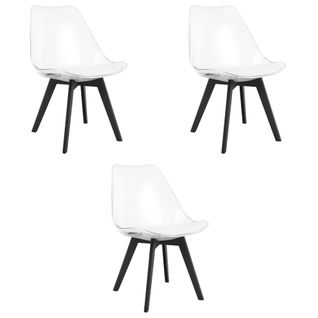 Chaise Mark - Transparentes/pieds Noirs X 3 60x50x50
