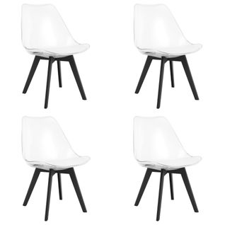 Chaise Mark - Transparentes / Pieds Noirs X 4 60x50x50