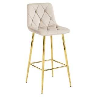 Tabouret Nado - Velours Beige/pieds Dorés X 1 60x55x60