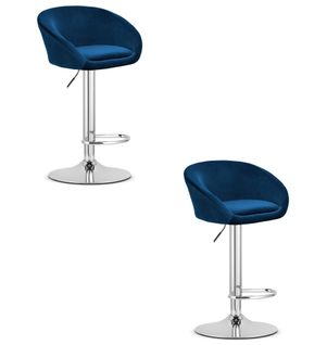 Hoker East - Velours Bleu Marine/base Chromée X 2 52x54x49