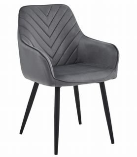 Chaise Nana - Velours Gris Foncé / Pieds Noirs X 1 60x50x50