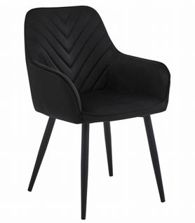 Chaise Nana - Velours Noir / Pieds Noirs X 1 60x50x50