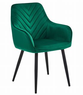 Chaise Nana - Velours Vert Foncé / Pieds Noirs X 1 60x50x50