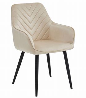 Chaise Nana - Velours Beige/pieds Noirs X 1 60x50x50