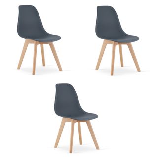 Chaise Kito - Ardoise Foncée X 3 60x50x50