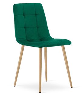 Chaise Kara - Velours Vert Foncé / Pieds Effet Bois X 1 61x41x52
