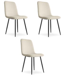 Chaise Rift - Beige / Pieds Noirs X 3 60x56x58