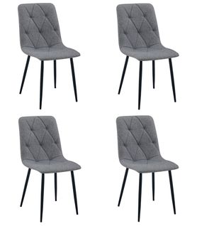 Chaise Libra - Tissu Gris Foncé / Pieds Noirs X 4 68x59x58