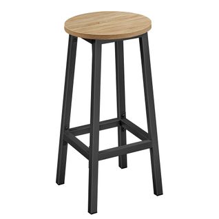 Tabouret De Bar - Chêne Sonoma / Pieds Noirs 67x8x35