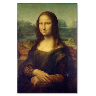 Tableau Reproduction Photo De Leonardo Da Vinci - Mona Lisa 70 X 100 Cm Marron