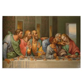 Tableau Étude De La Dernière Cène 50 X 70 Cm Marron