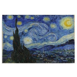 Tableau Image De Reproduction De V. Van Gogh - Nuit Étoilée 40 X 60 Cm Bleu