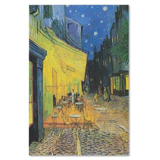 Tableau Photo De Reproduction De V. Van Gogh - Terrasse De Café La Nuit 70 X 100 Cm Bleu