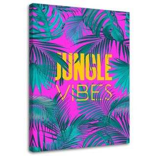 Tableau Ambiance De La Jungle 50 X 70 Cm Rose