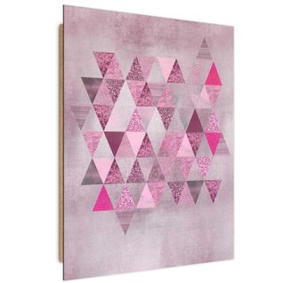 Tableau Bois Abstrait 70 X 100 Cm Rose